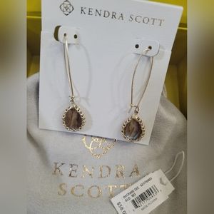 Kendra Scott Macrame Dee Drop Earrings in gold and nude Abalone